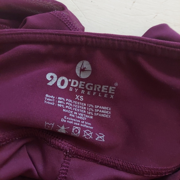 90 Degrees by Reflex purple athletic leggings with mesh Sz XS - Picture 4 of 8